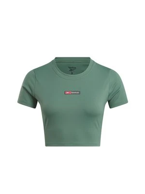 T-shirt z nadrukiem Reebok zielony