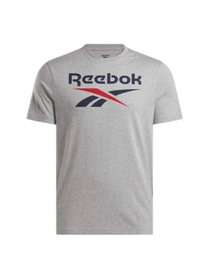 T-shirt z nadrukiem Reebok szary