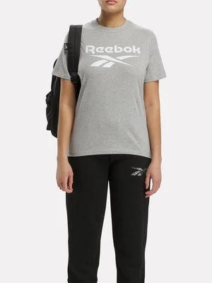 T-shirt z nadrukiem Reebok szary