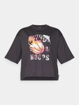 T-shirt z nadrukiem Reebok antracytowy