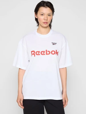 T-shirt z nadrukiem Reebok biały