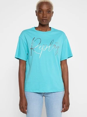 T-shirt z nadrukiem Replay