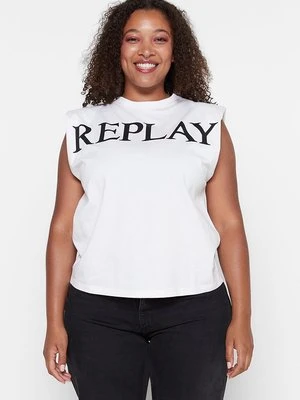 T-shirt z nadrukiem Replay
