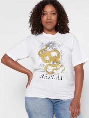T-shirt z nadrukiem Replay