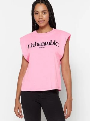 T-shirt z nadrukiem Replay