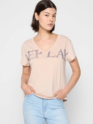 T-shirt z nadrukiem Replay