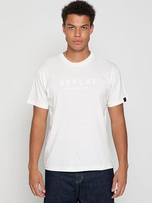 Zdjęcie produktu T-shirt z nadrukiem Replay biały