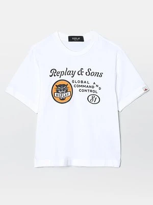 T-shirt z nadrukiem Replay