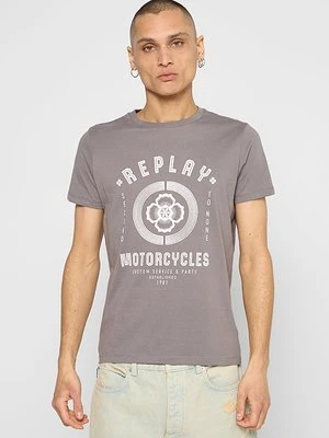 Zdjęcie produktu T-shirt z nadrukiem Replay szary