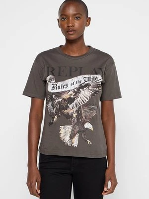 T-shirt z nadrukiem Replay