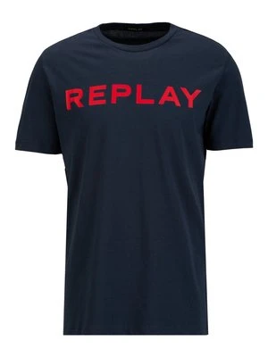 Zdjęcie produktu T-shirt z nadrukiem Replay granatowy