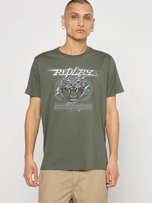 Zdjęcie produktu T-shirt z nadrukiem Replay oliwkowy