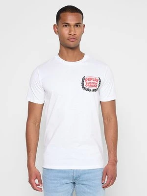 Zdjęcie produktu T-shirt z nadrukiem Replay biały