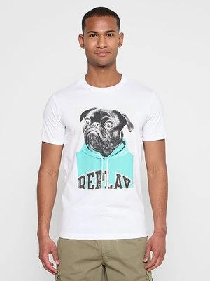 Zdjęcie produktu T-shirt z nadrukiem Replay biały