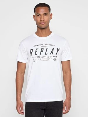 Zdjęcie produktu T-shirt z nadrukiem Replay biały