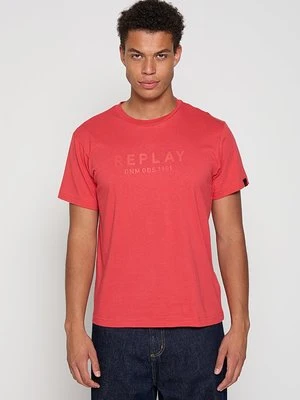 Zdjęcie produktu T-shirt z nadrukiem Replay czerwony