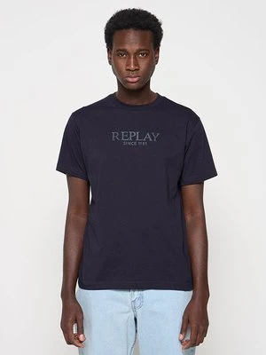Zdjęcie produktu T-shirt z nadrukiem Replay granatowy