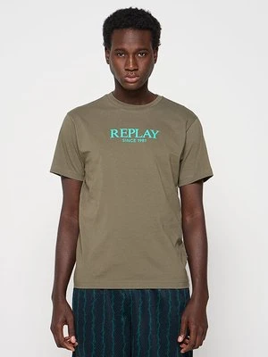 Zdjęcie produktu T-shirt z nadrukiem Replay jasnozielony