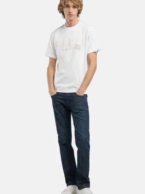 T-shirt z nadrukiem Replay biały
