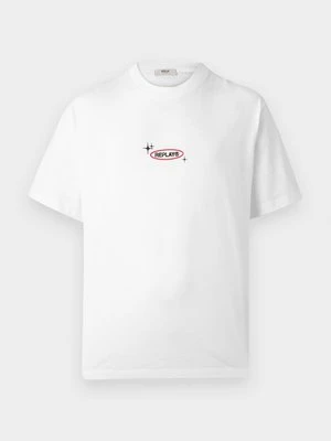 T-shirt z nadrukiem Replay biały