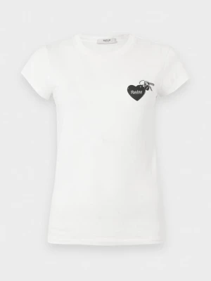 T-shirt z nadrukiem Replay biały