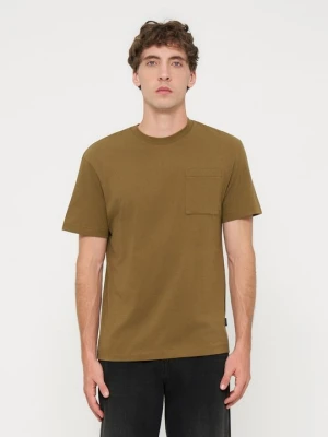 T-shirt z nadrukiem Replay brązowy
