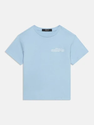 T-shirt z nadrukiem Replay jasnoniebieski
