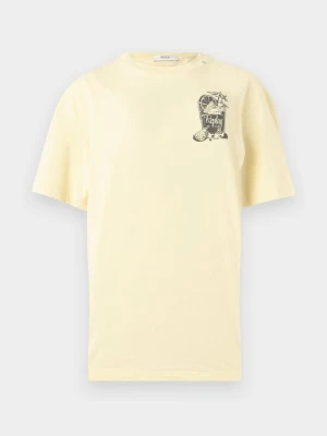 T-shirt z nadrukiem Replay jasnożółty