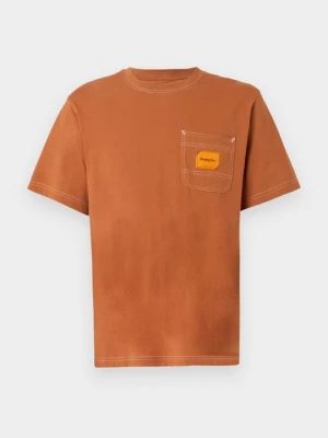T-shirt z nadrukiem Replay jasnobrązowy