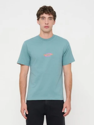 T-shirt z nadrukiem Replay niebieski