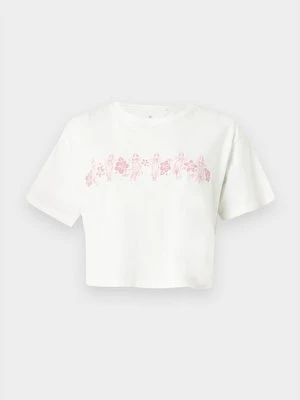 T-shirt z nadrukiem Rip Curl mleczny