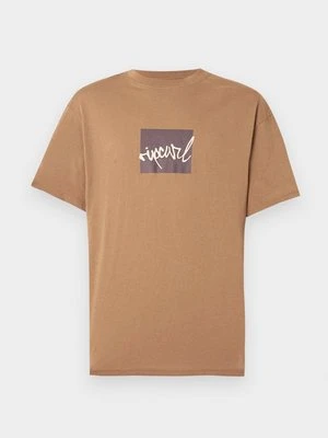 T-shirt z nadrukiem Rip Curl jasny brąz