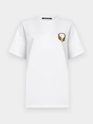 T-shirt z nadrukiem Roberto Cavalli biały