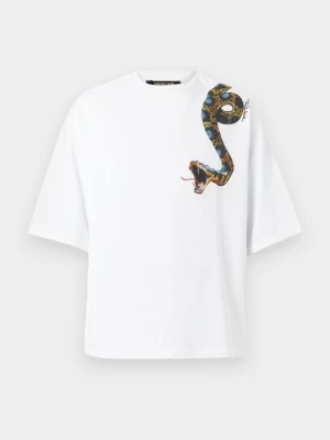 T-shirt z nadrukiem Roberto Cavalli biały