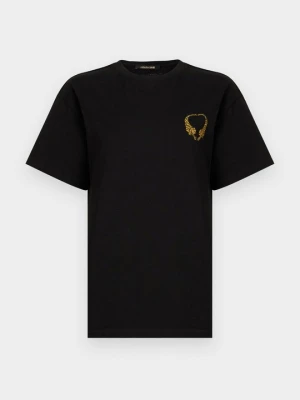 T-shirt z nadrukiem Roberto Cavalli czarny