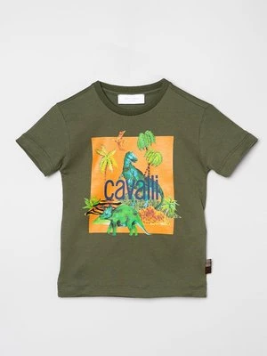 T-shirt z nadrukiem Roberto Cavalli Junior