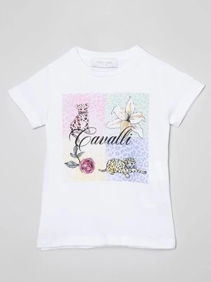 T-shirt z nadrukiem Roberto Cavalli Junior