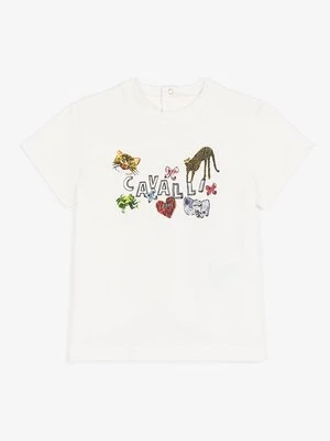 T-shirt z nadrukiem Roberto Cavalli Junior