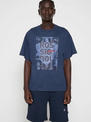 T-shirt z nadrukiem Rossignol granatowy