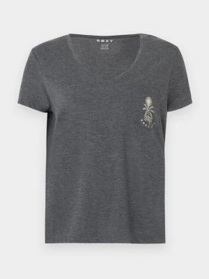 T-shirt z nadrukiem Roxy antracytowy