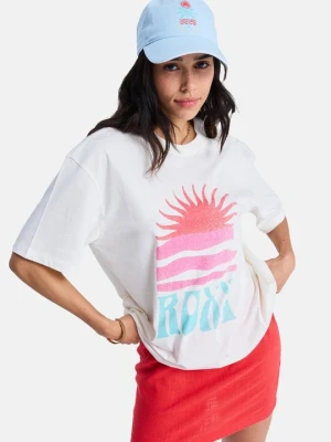 T-shirt z nadrukiem Roxy biały