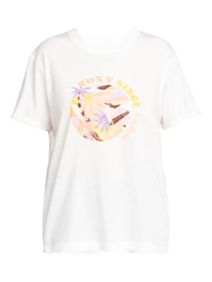 T-shirt z nadrukiem Roxy biały