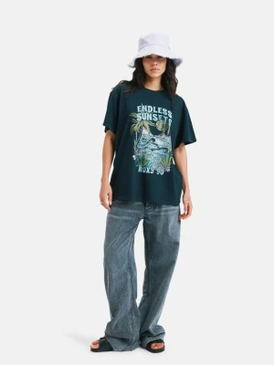 T-shirt z nadrukiem Roxy czarny