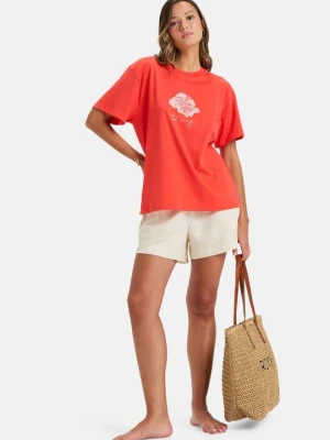 T-shirt z nadrukiem Roxy czerwony