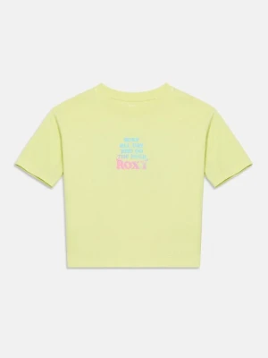 T-shirt z nadrukiem Roxy jasnożółty