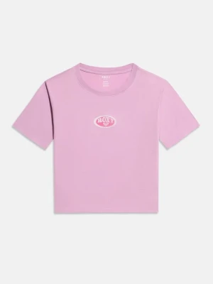 T-shirt z nadrukiem Roxy liliowy
