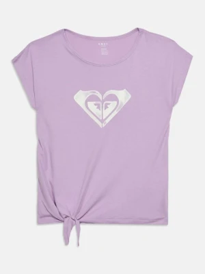 T-shirt z nadrukiem Roxy liliowy