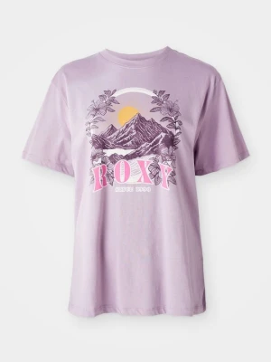 T-shirt z nadrukiem Roxy liliowy