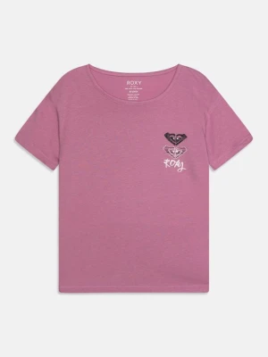 T-shirt z nadrukiem Roxy mauve