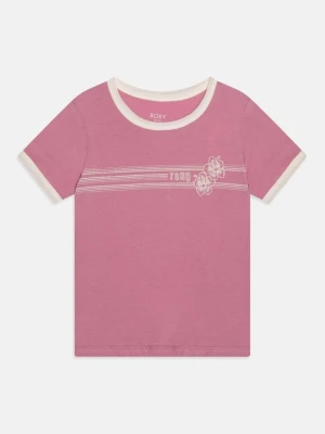 T-shirt z nadrukiem Roxy mauve